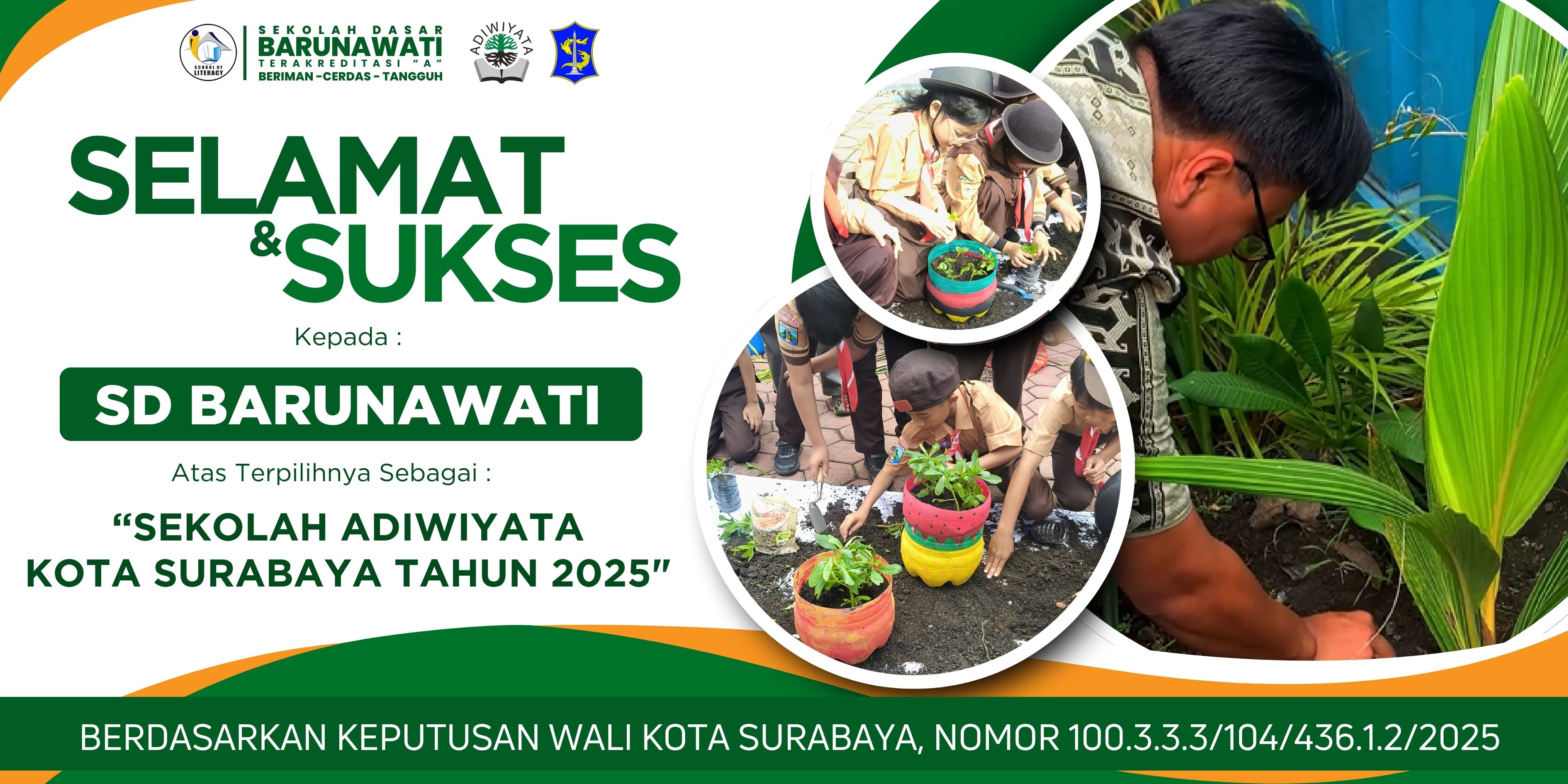 Gambar Sekolah Adiwiyata Tingkat Kota Surabaya Th. 2025